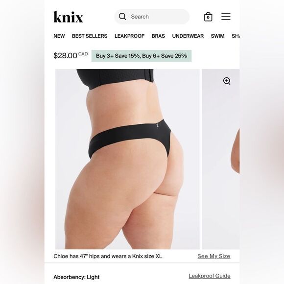 Knix Leakproof Thong SET OF 2 - Picture 1 of 3